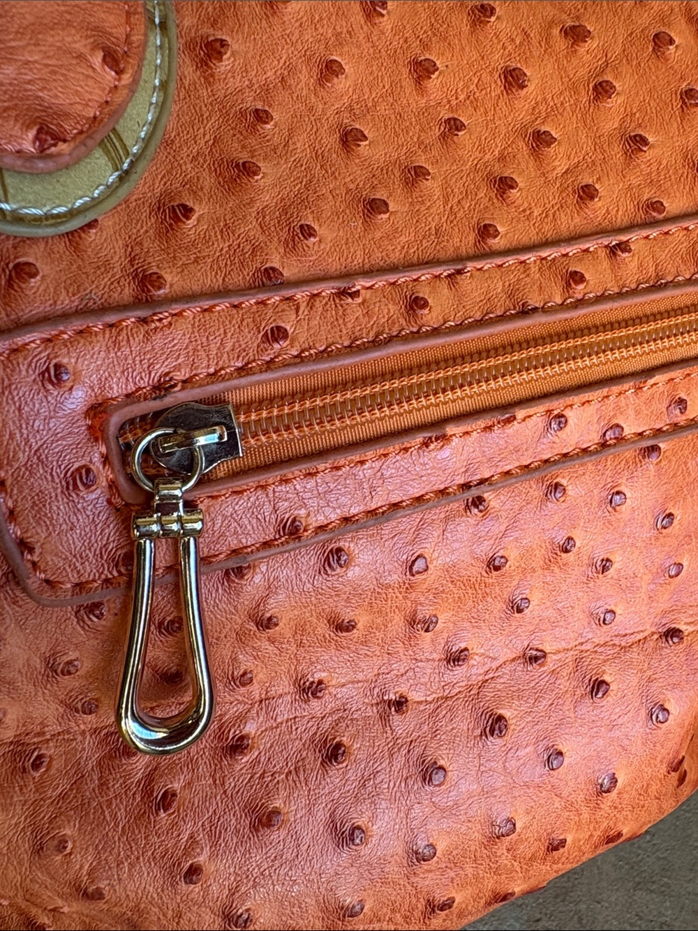 St. Barry PVC Orange Multicolor Textured Tote Bag - Picture 7 of 10